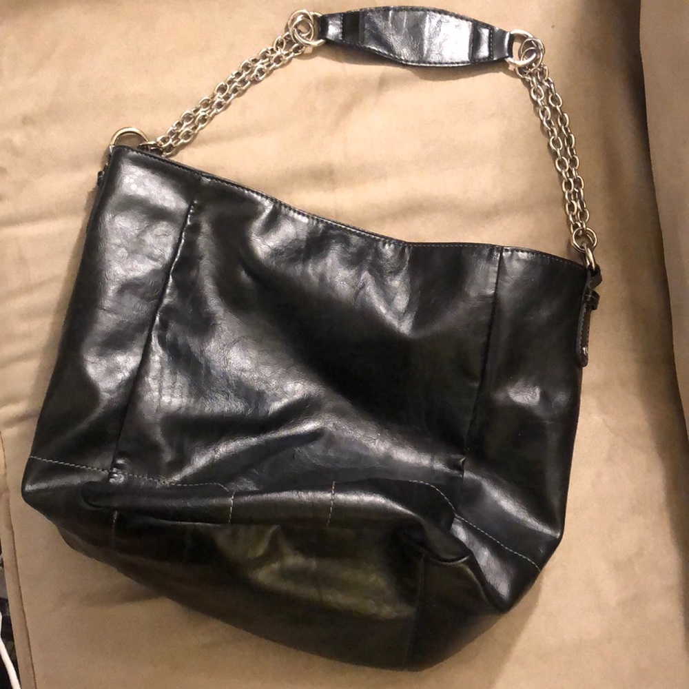 Faux leather Liz Claiborne Cruella-esque bag